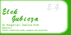 elek gubicza business card